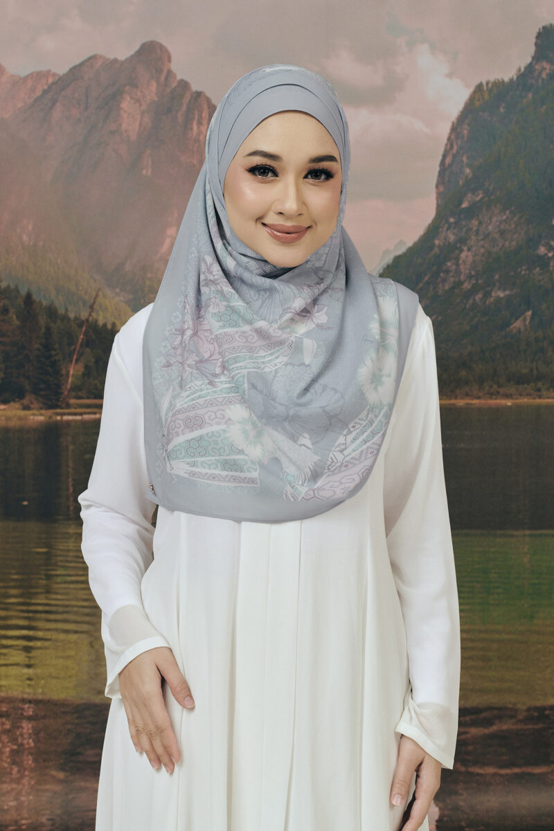 Durra Seroja Long Shawl - 06 Dusty Blue