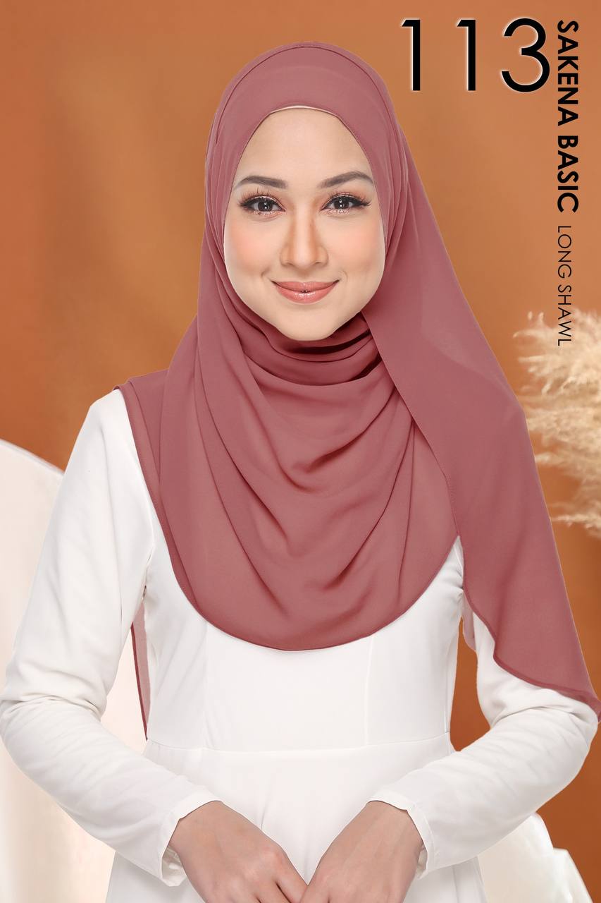 SAKENA BASIC LONG SHAWL - 113 MAUVE TAUPE
