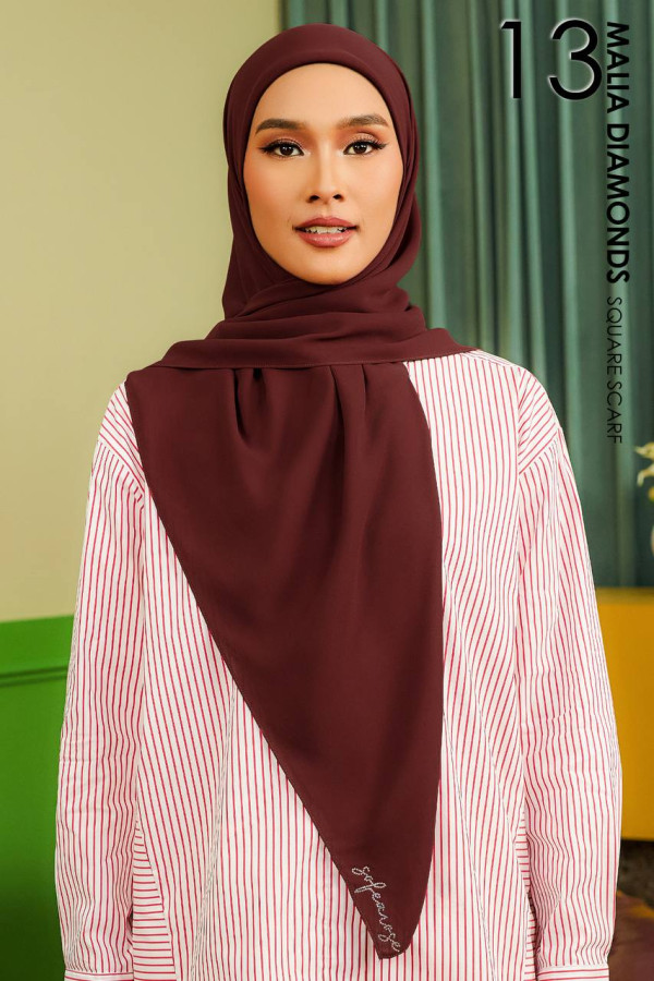 MALIA DIAMONDS SQUARE - 13 DEEP BURGUNDY