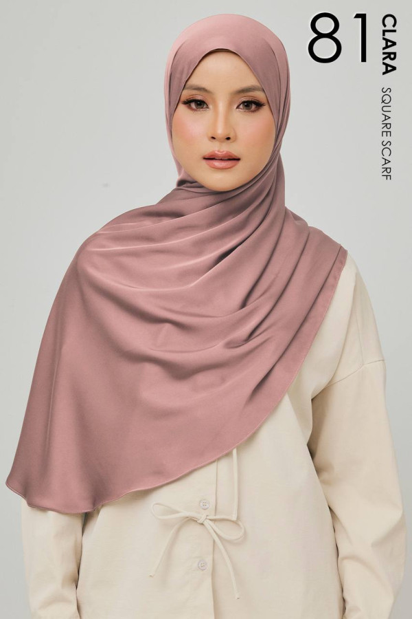 CLARA MATTE SATIN SILK LONG SHAWL - 81 SALMON PINK