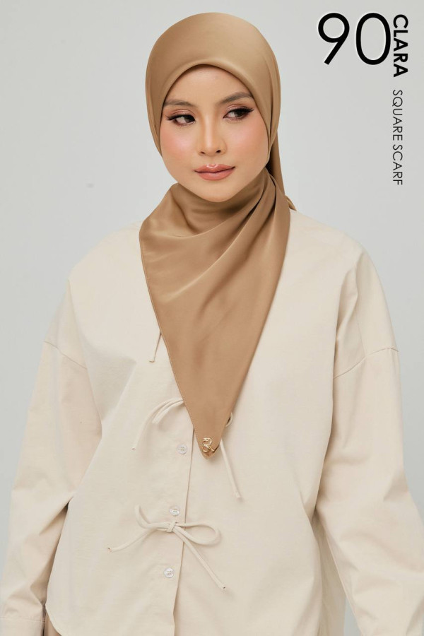 CLARA MATTE SATIN SILK SS 90- TAN BROWN
