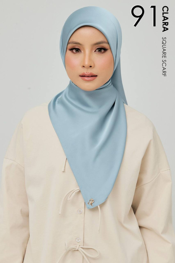 CLARA MATTE SATIN SILK SS 91- STEEL BLUE