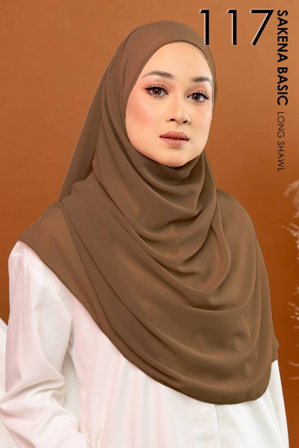 SAKENA BASIC LONG SHAWL - 117 DARK WALNUT