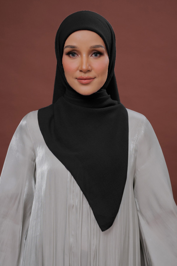 DOVE COTTON VOILE SQUARE SCARF - 04 BLACK